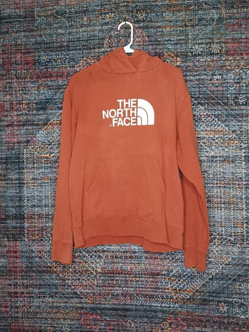 The North Face mens solid rust hoodie L